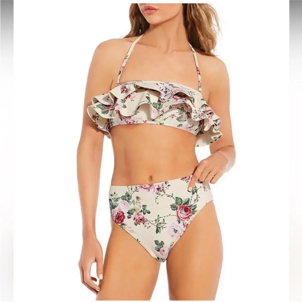 NWT Antonio Melani x The Style Bungalow Miraflores Floral High Waisted Swim